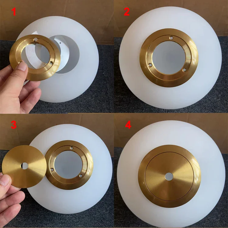 Black/Silver/Bronze D12/15/18/20cm DIY lampshade replaced with threaded metal matte white spherical glass lampshade
