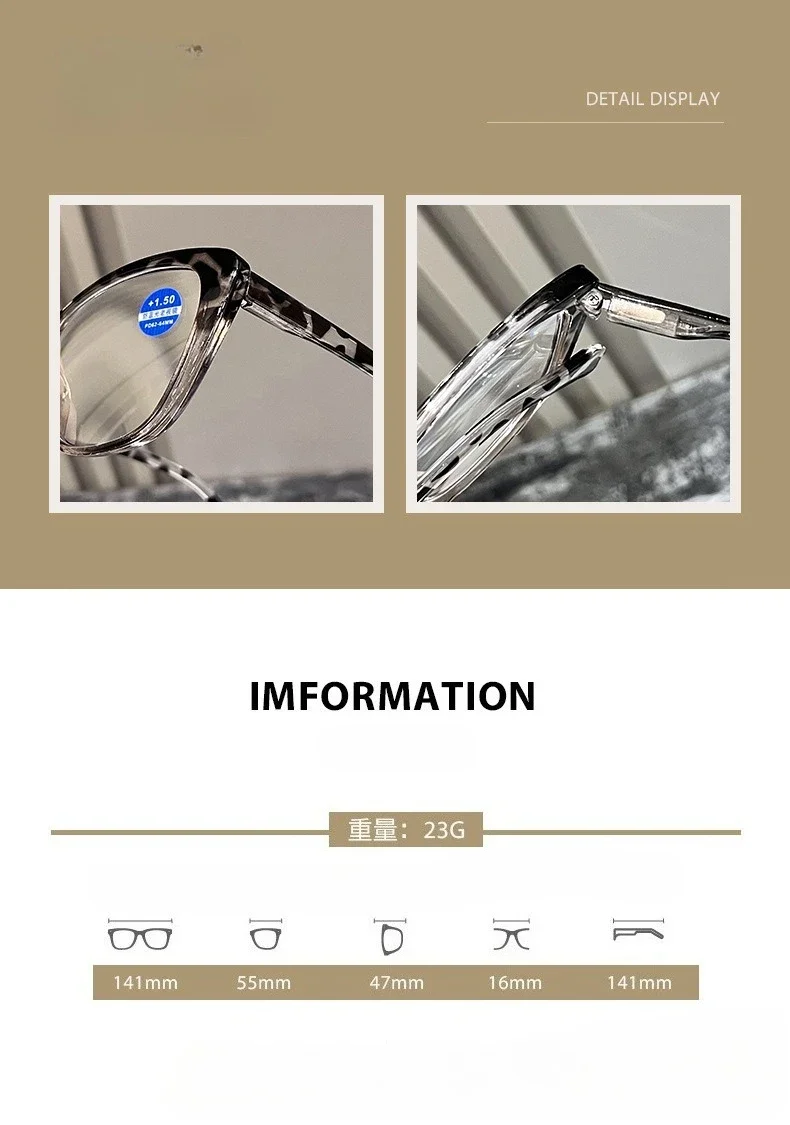 Women's Fashion Cat Eye Reading Glasses Men Vintage Blue Light Blocking Eyewear Retro Ultralight Far Sight Presbyopia 0+1.0+4.0