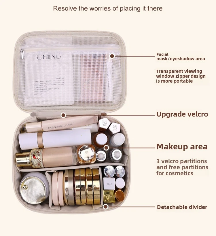 New Women's Cosmetic Bag Portable Storage Bag Large Capacity Luxury Makeup Bag Travel Organizer Essentials Toiletry Bags