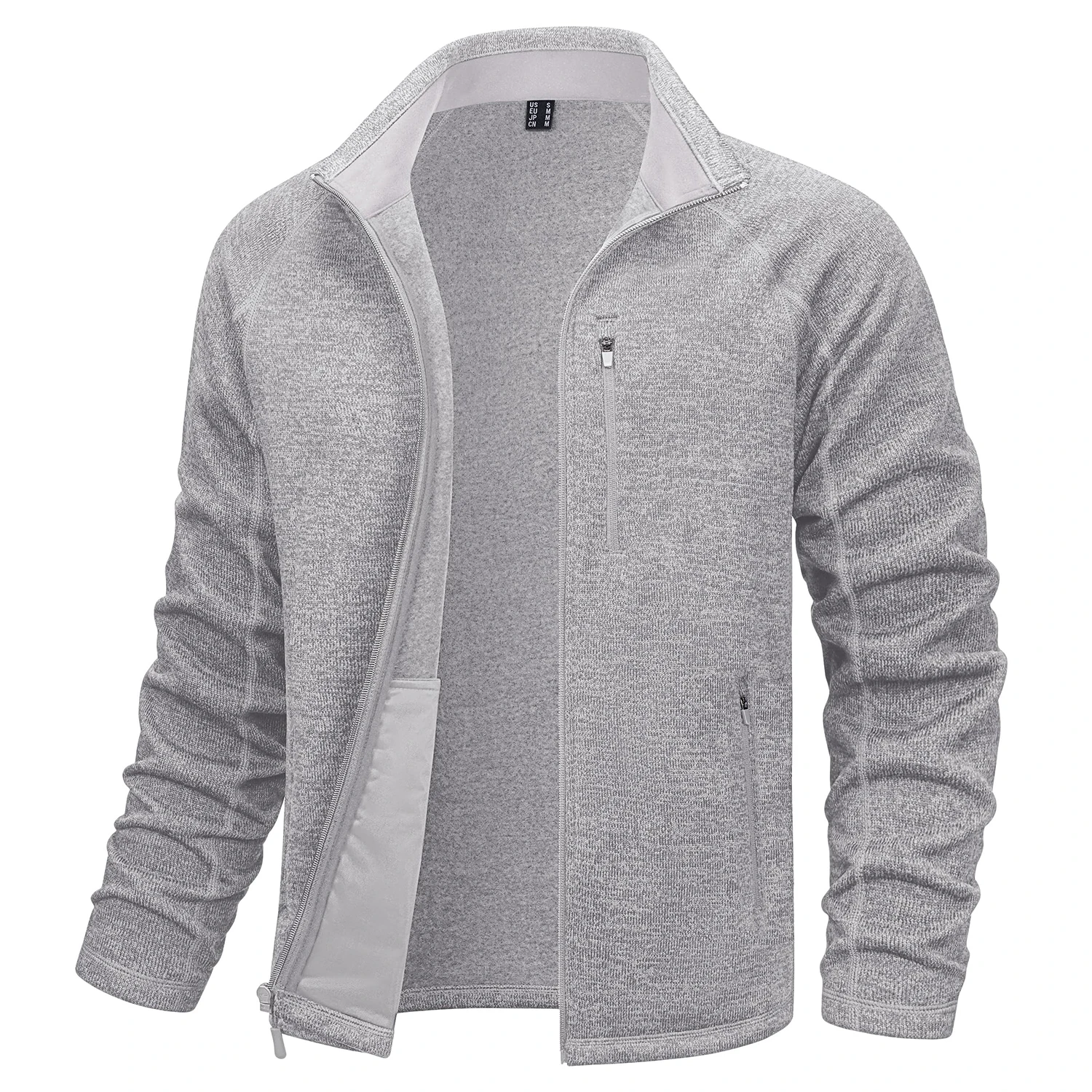 TACVASEN Full Zip Knitted Sweater Mens Stylish High Quality Soft Warm Fleece Jacket Spring Hiking Sports Casual Coat Male