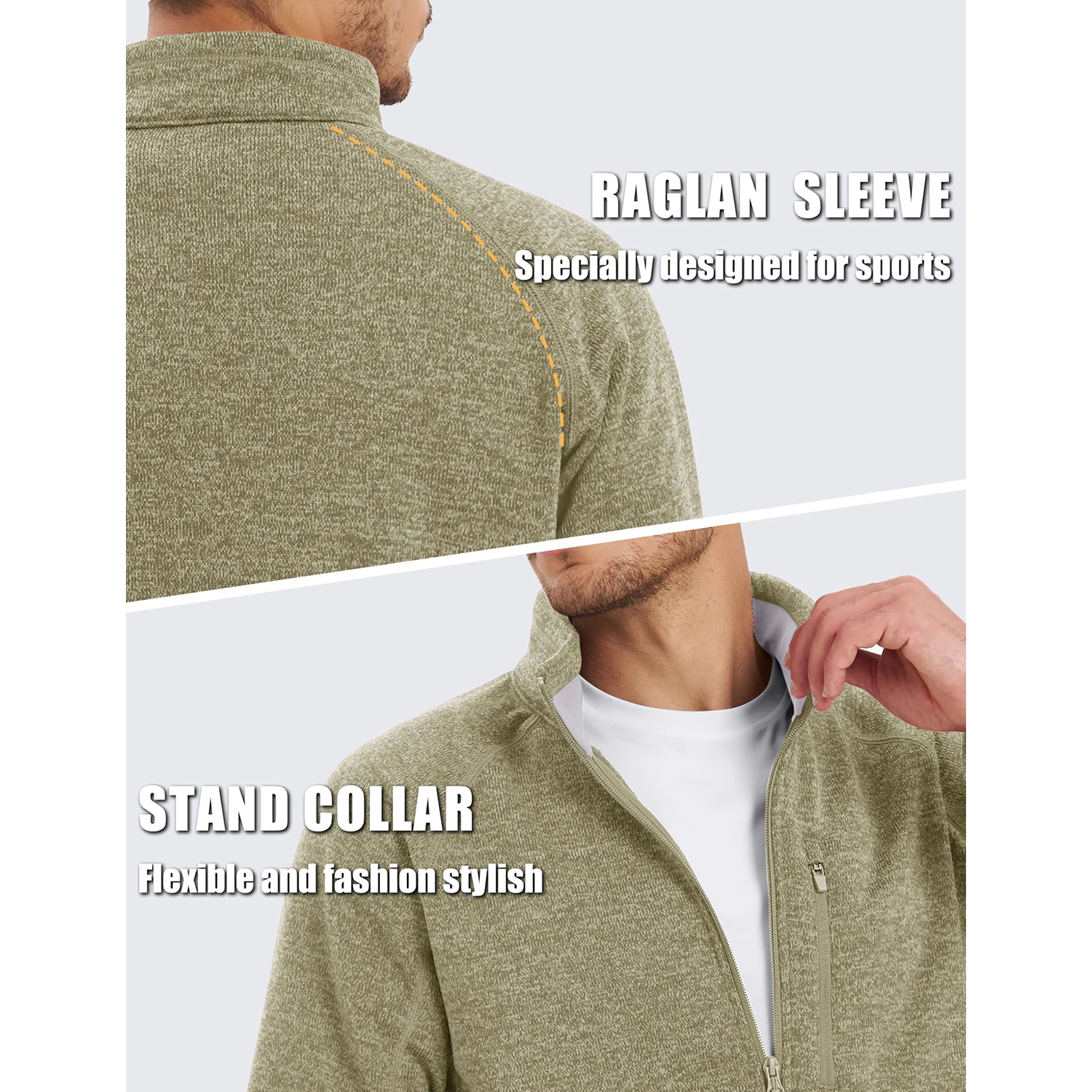 TACVASEN Full Zip Knitted Sweater Mens Stylish High Quality Soft Warm Fleece Jacket Spring Hiking Sports Casual Coat Male