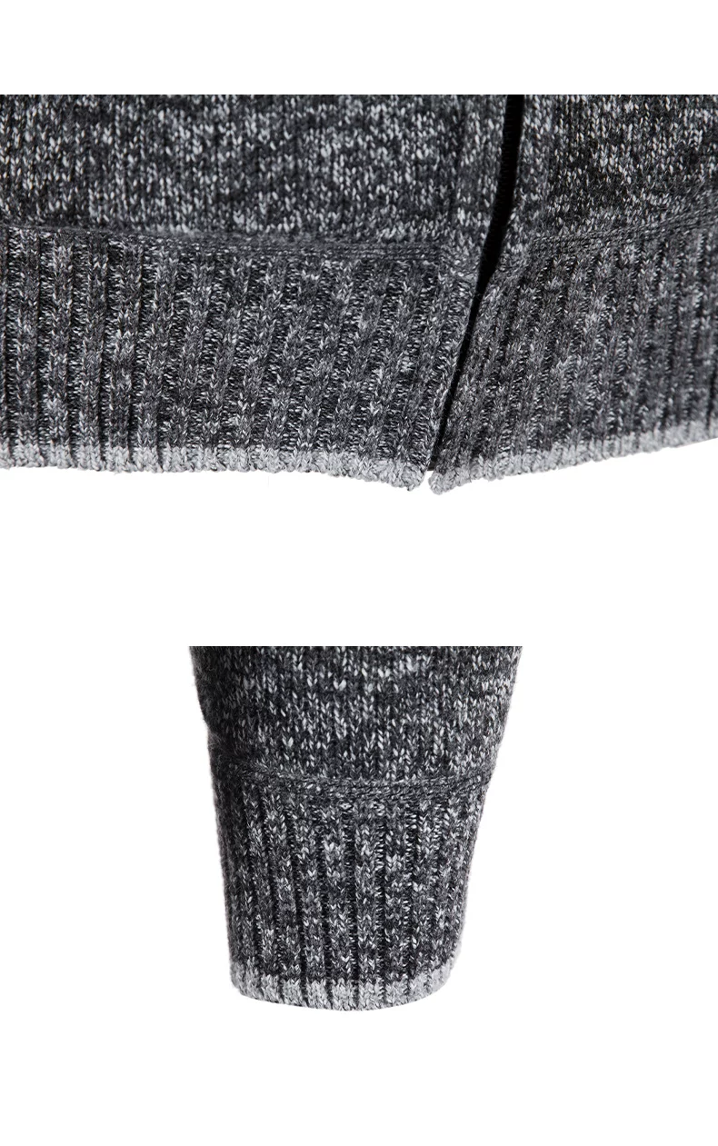Men‘s Sweater Coat Hooded Cardigan Men Thick Knitted Warm Hooded Cardigan Sweater Jacket Solid Color Zipper Winter Cardigan Men