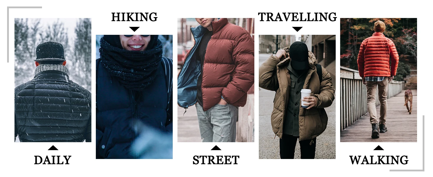 TACVASEN Stand Collar Lightweight Puffer Jackets Mens Quilted Jacket Water Resistant Ripstop Down Insulated Windbreaker Coats