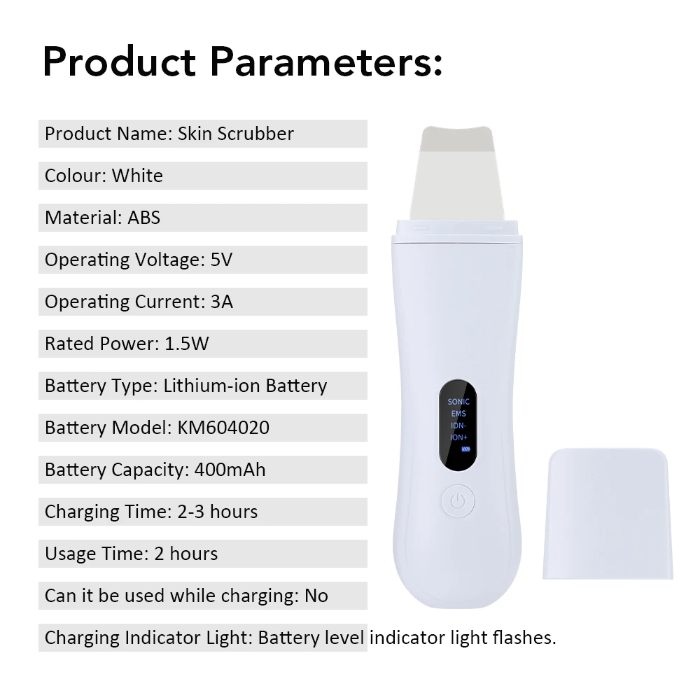 Ultrasonic Skin Scrubber Skin Spatula Ion Deep Face Cleaning 4 Modes Facial Lifting Ultrasonic Cleaner Peeling Skin Care Device