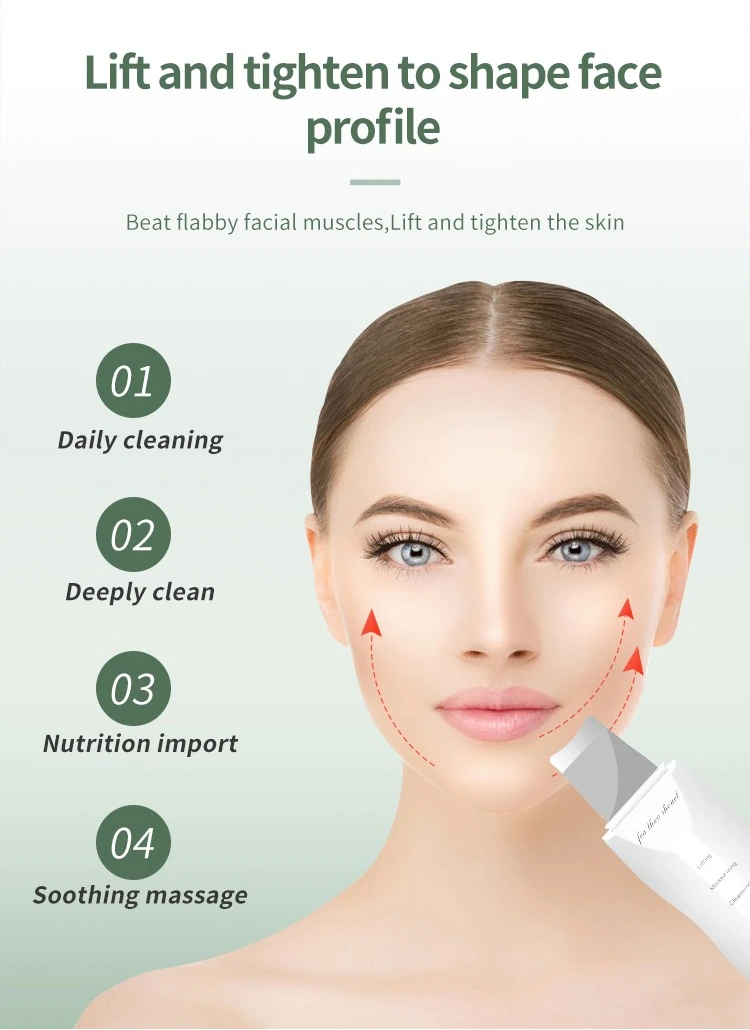 Deep Vibrate Skin Scrubber Facial Cleaner Shovel Spatula Not Ultrasonic Face ScrubberPeeling Blackhead Remover Facial Ma ssager