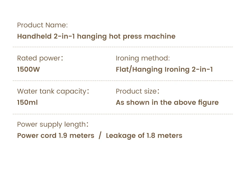 1500W For High Power Hanging Iron Portable Household Small Handheld Steam Electric Iron Ironing Machine Steam Engine Home Applia