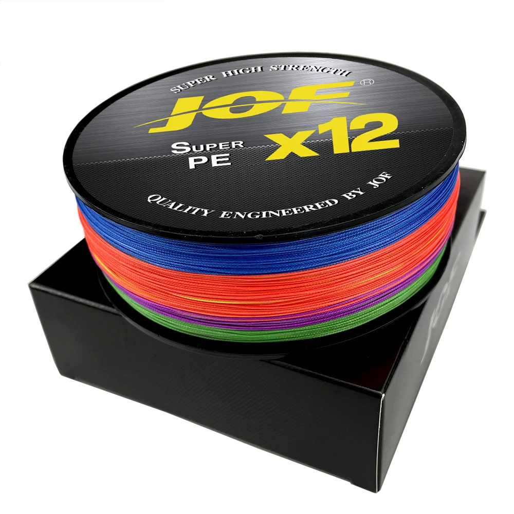 JOF X12 Upgraded Braided Fishing Lines Super Strong 12-strand Multifilament PE Line 100M 300M 500M 25LB 30LB 39LB 50LB 65LB 92LB