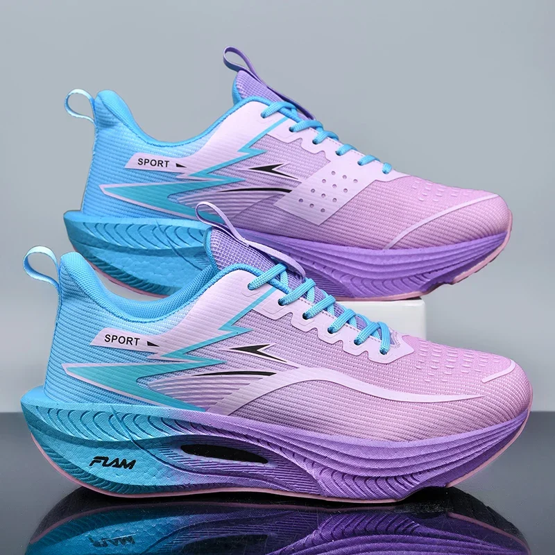 Marathon Men Sports Running Shoes Women's Carbon Board Air Cushion Breathable Athletic Lightweight Comfortable Nonskid Sneakers