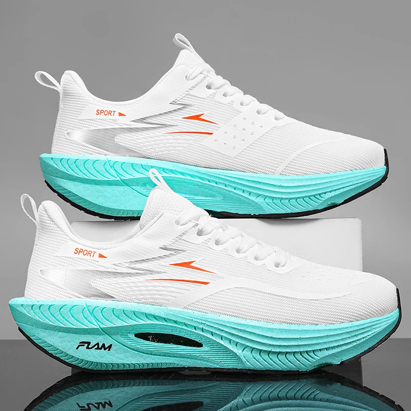 Marathon Men Sports Running Shoes Women's Carbon Board Air Cushion Breathable Athletic Lightweight Comfortable Nonskid Sneakers
