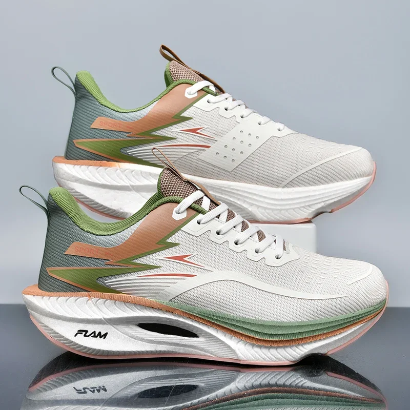 Marathon Men Sports Running Shoes Women's Carbon Board Air Cushion Breathable Athletic Lightweight Comfortable Nonskid Sneakers