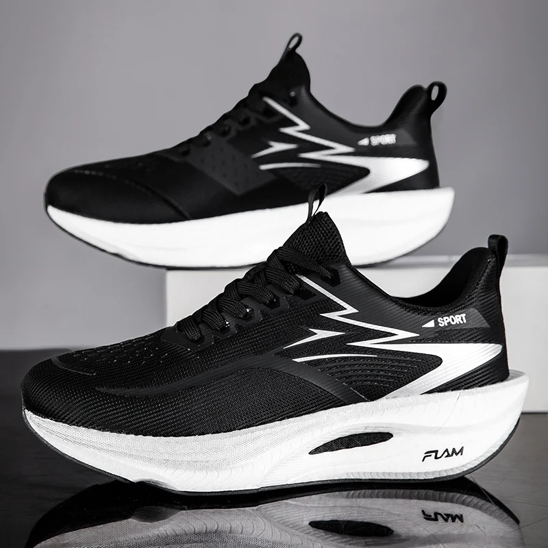 Marathon Men Sports Running Shoes Women's Carbon Board Air Cushion Breathable Athletic Lightweight Comfortable Nonskid Sneakers