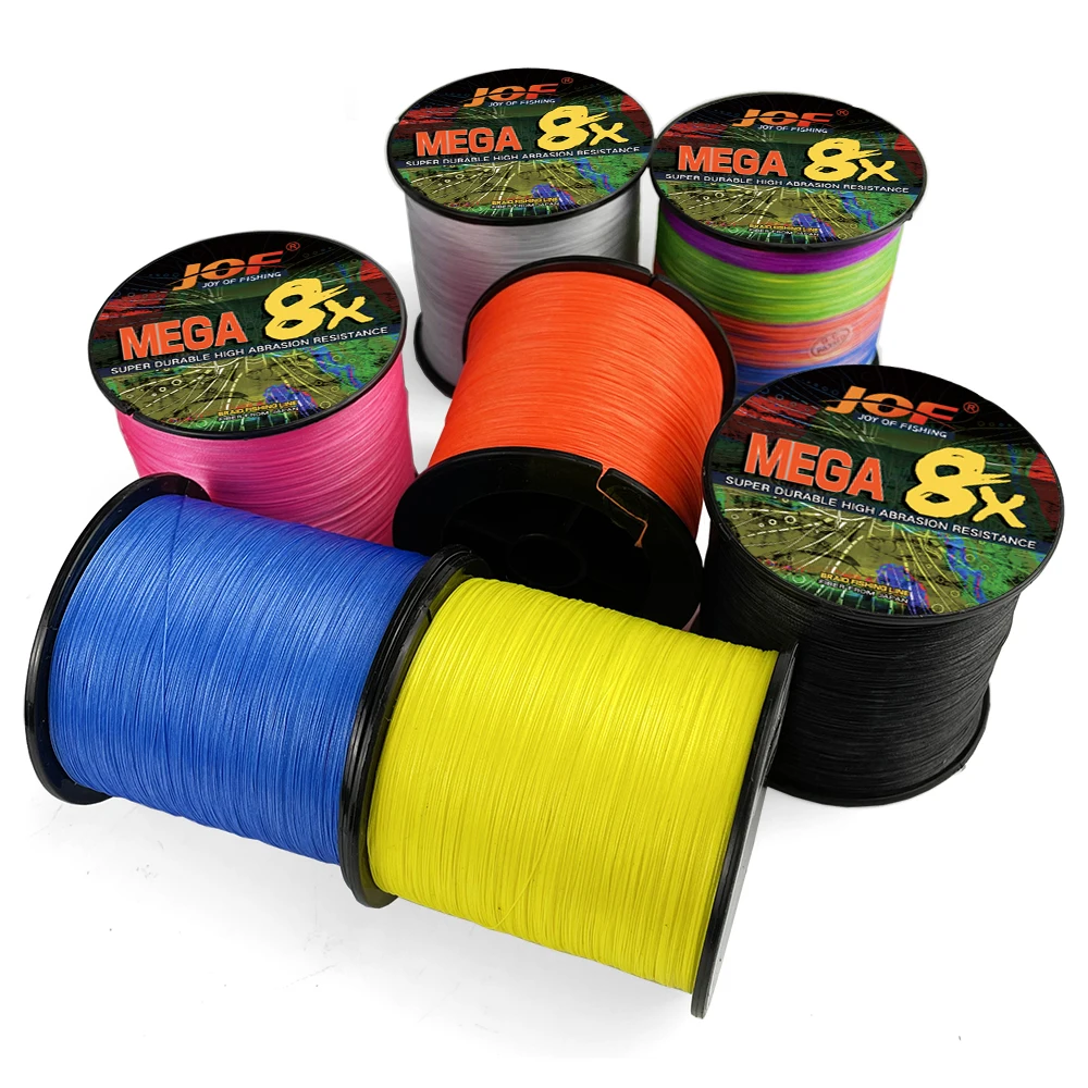 JOF 8 Strand 1000M 500M 300M 100M Japan Super Strong PE Braided Fishing Line Multifilament Braid Thread X8 18-78LBS