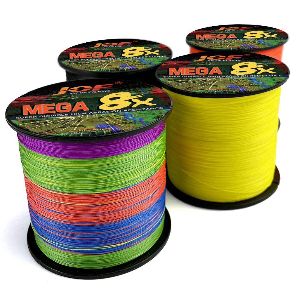 JOF 8 Strand 1000M 500M 300M 100M Japan Super Strong PE Braided Fishing Line Multifilament Braid Thread X8 18-78LBS