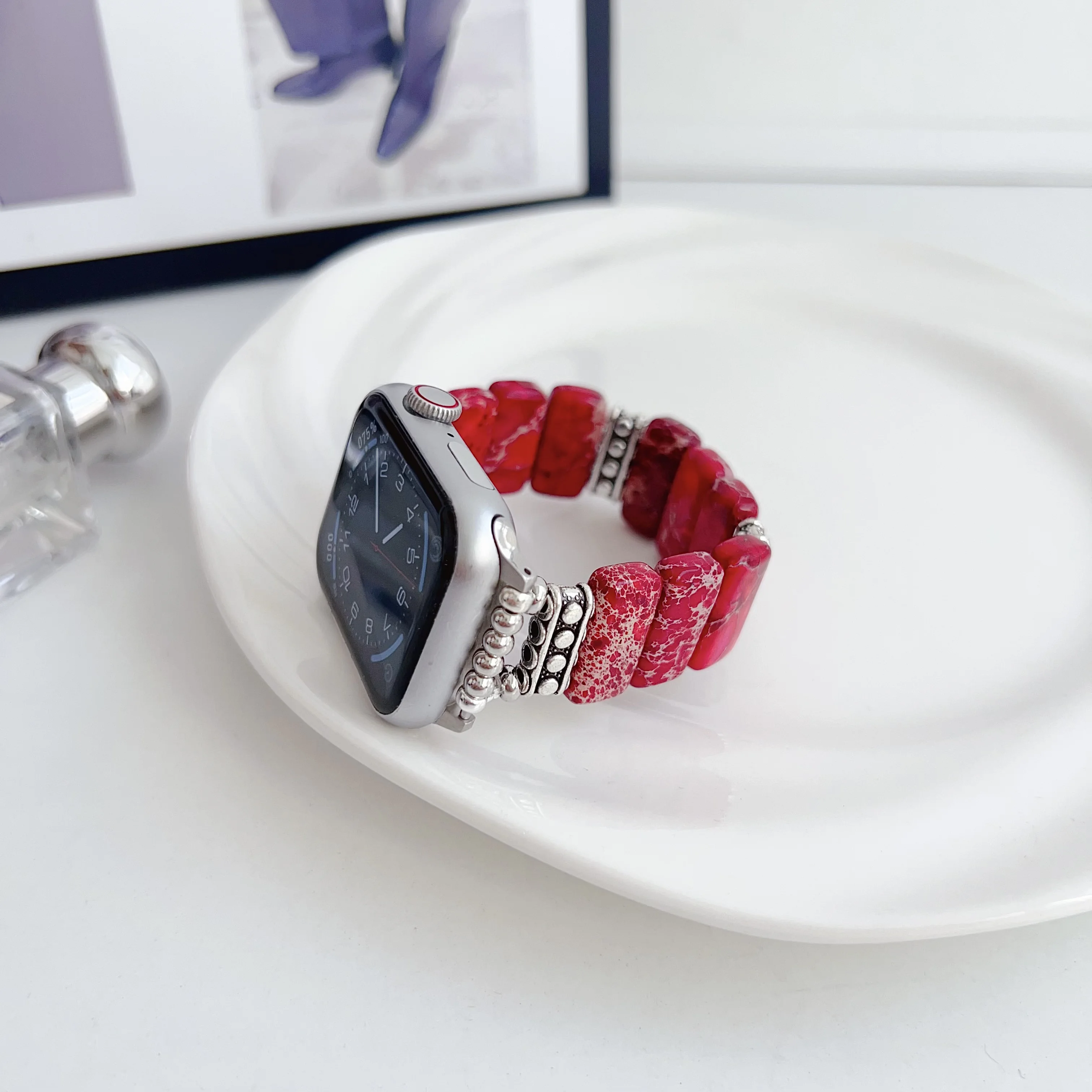 Bracelet Becorative Fancy Link Creative Colorful Natural Stone Design Correa Band For Apple Watch iWatch Strap