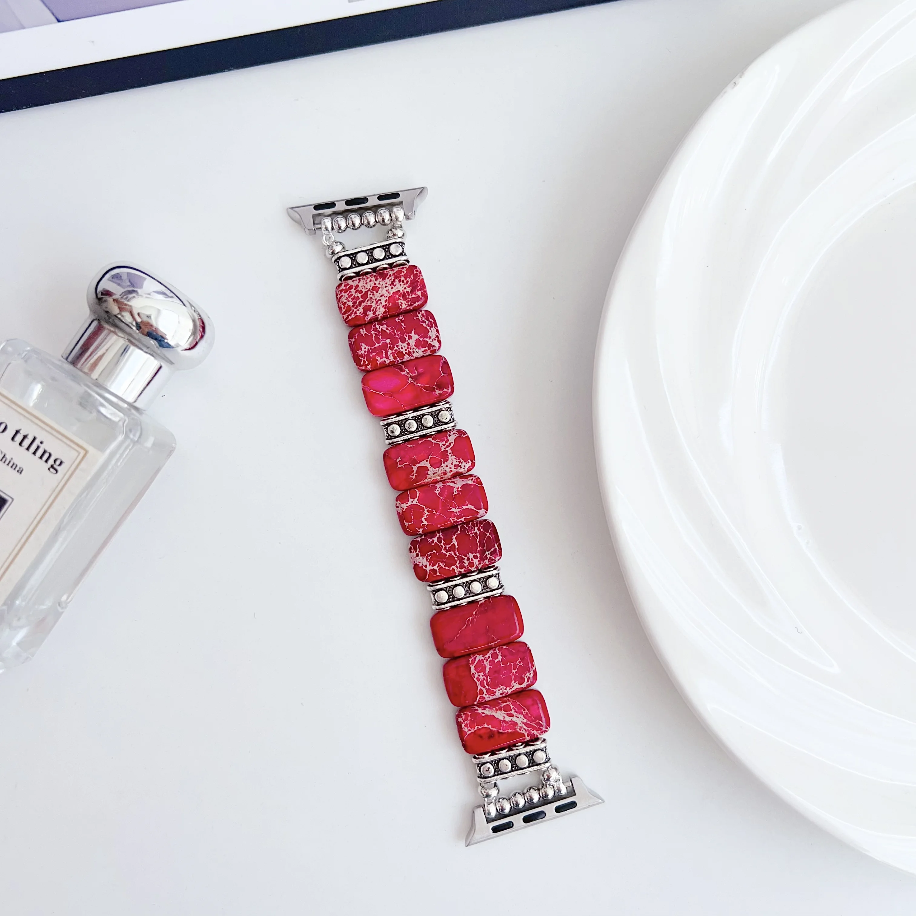 Bracelet Becorative Fancy Link Creative Colorful Natural Stone Design Correa Band For Apple Watch iWatch Strap