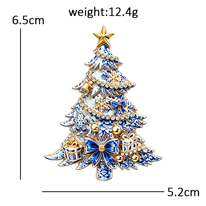 Wuli&baby Bowknot Christmas Tree Brooches For Women Unisex 2-color Beautiful Winter Pine-tree New Year Plants Party Brooch Pins