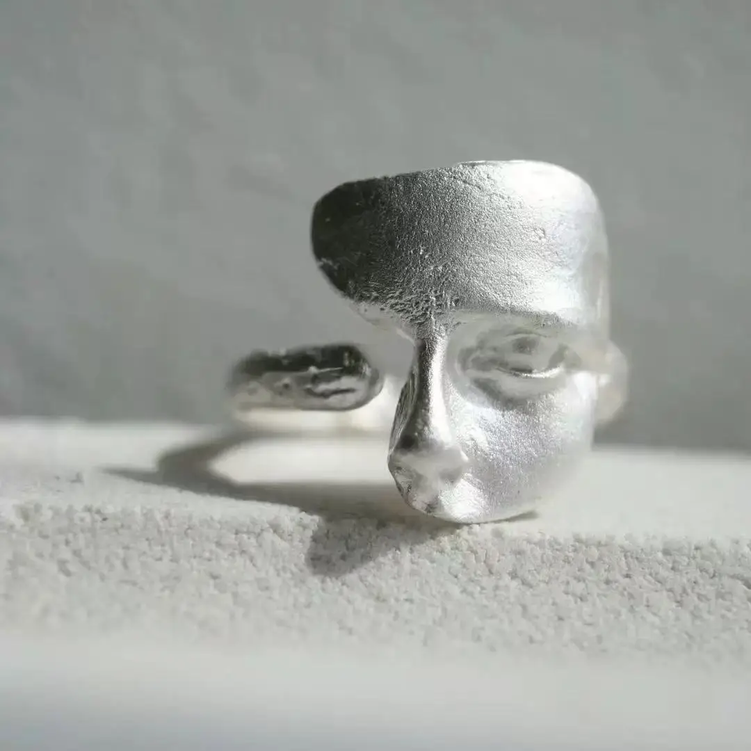 925 Sterling Silver Sanding Face Adjustable Rings For Women Ladies Elegant Luxury Quality Jewelry Accessories Jewellery