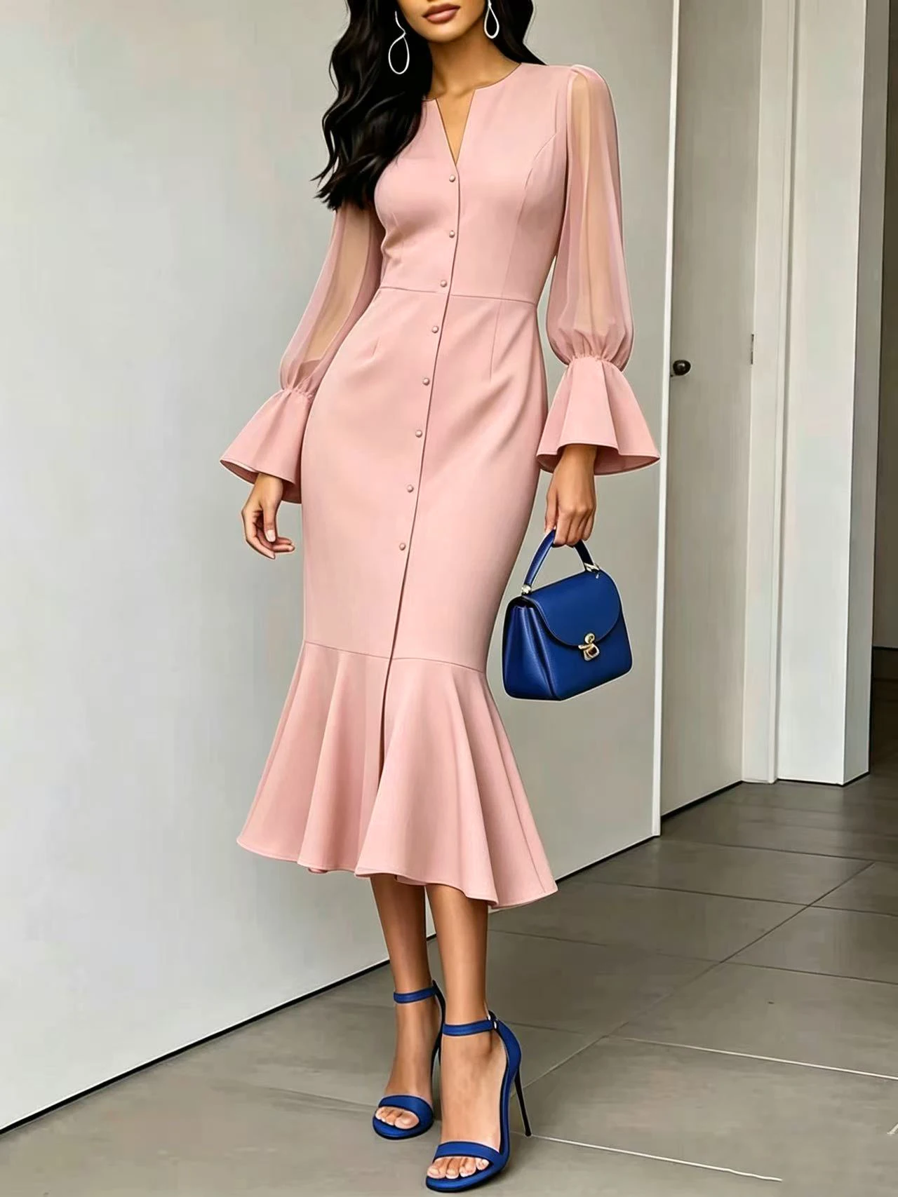 Dresses for Women Slim Long Sleeve V-Neck Women Dress New Package Hip Mermaid Dress Women Vestidos De Verano Mujer 2026 Q6765