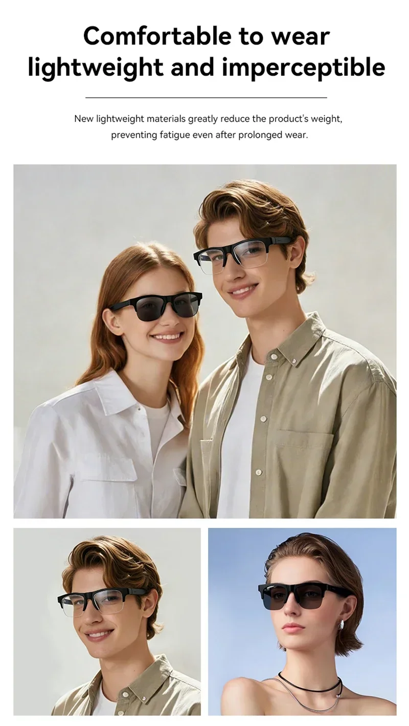 Lenovo AI Smart Glasses Voice Assistant Music Touch Control Bluetooth Call Outdoor Fashion Sunglasses For Men Women 2026 New