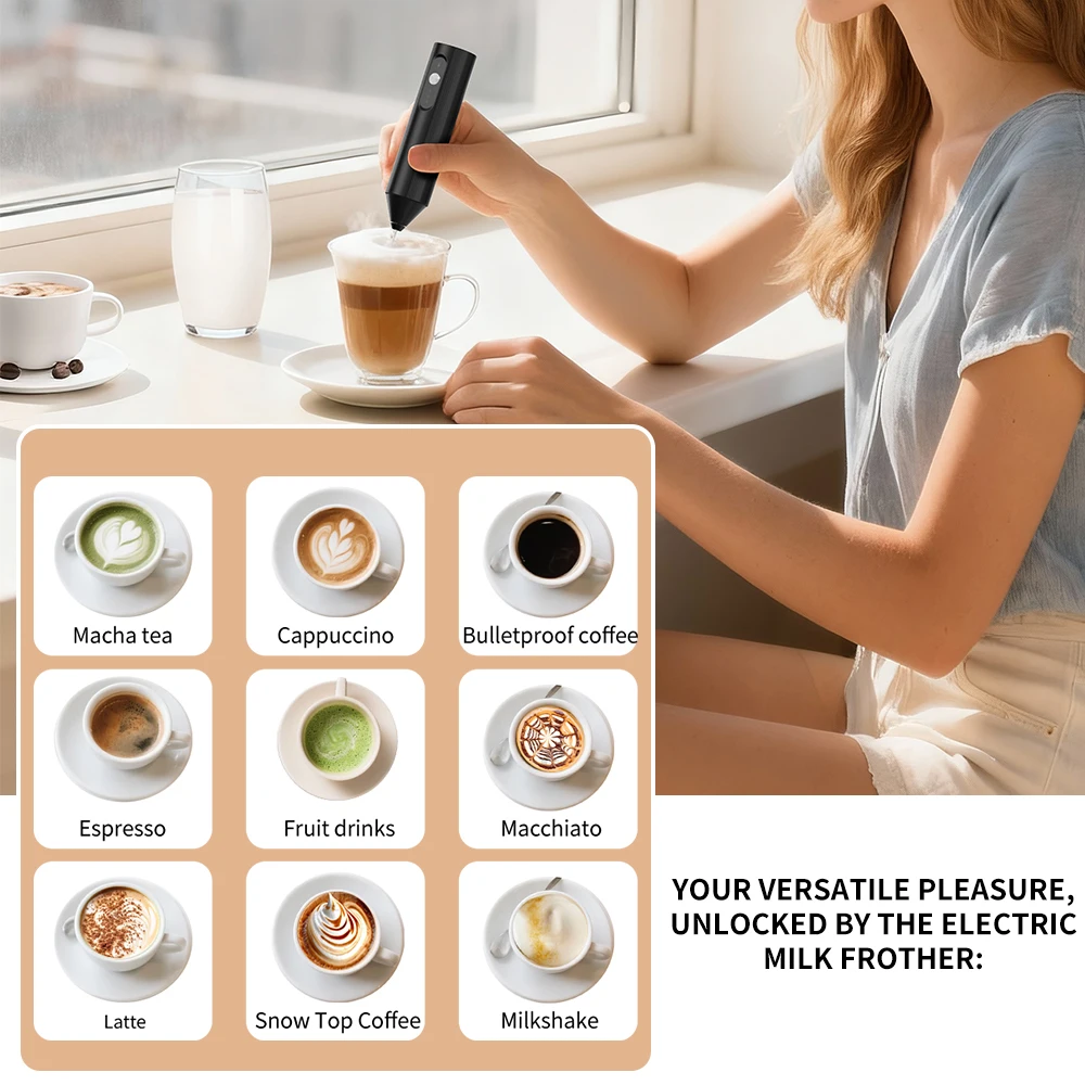 Wireless Electric Mini Milk Frother Coffee Whisk Portable Egg Beater Blender Kitchen Cooking Stirrer Cappuccino Coffee Maker