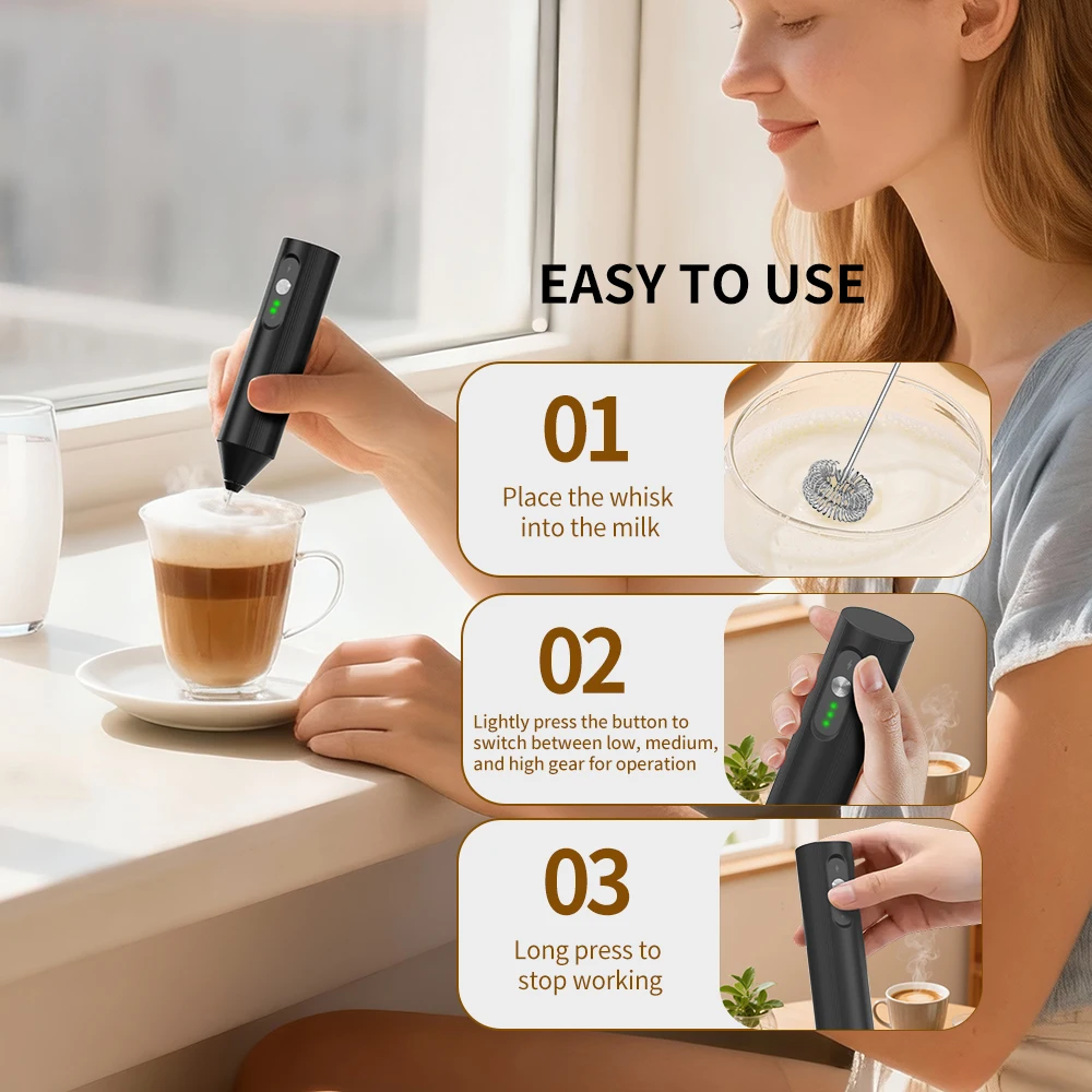 Wireless Electric Mini Milk Frother Coffee Whisk Portable Egg Beater Blender Kitchen Cooking Stirrer Cappuccino Coffee Maker
