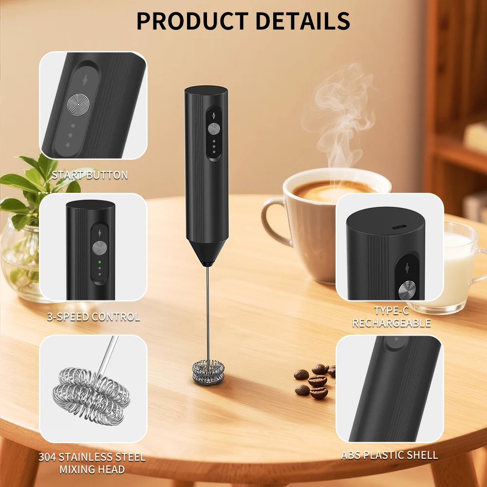 Wireless Electric Mini Milk Frother Coffee Whisk Portable Egg Beater Blender Kitchen Cooking Stirrer Cappuccino Coffee Maker