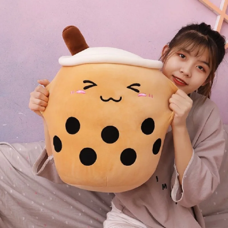 72cm Large Size Milk Tea Pillow Soft Stuffed Plush Toys Boba Tea Plushie Toy For Kids Toys Birthday Gifts