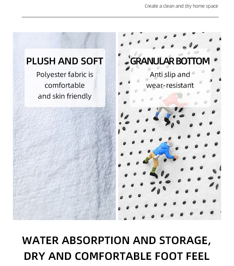 VIKAMA Kitchen Carpet Washable, Non-Slip, Absorbent Floor Mat, Bathroom Floor Mat, Absorbent Kitchen Mat, Door Mat, Room Decorat