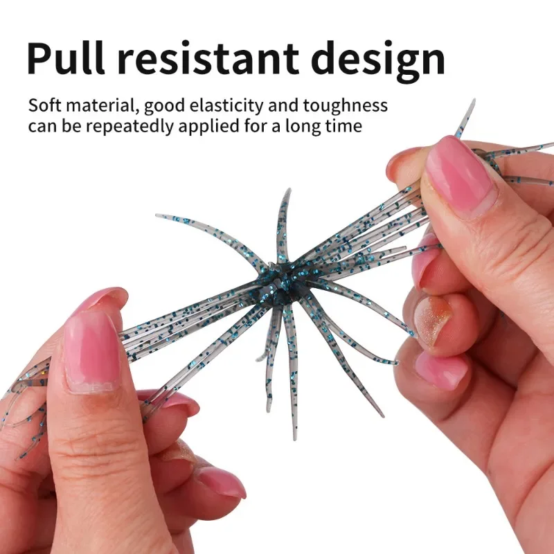 3PCS Dice Fishing Sea Urchin Lures 11cm 8.7g Silicone Worm Silicone Worm Lure Handmade Artificial Tackle.