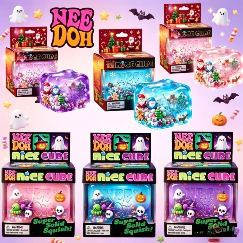 NeeDoh Halloween Water Droplet Sensory Fidget Toy Spider Pumpkin Soft Squishy Decompression Toy Stress Relief Party Holiday Gift