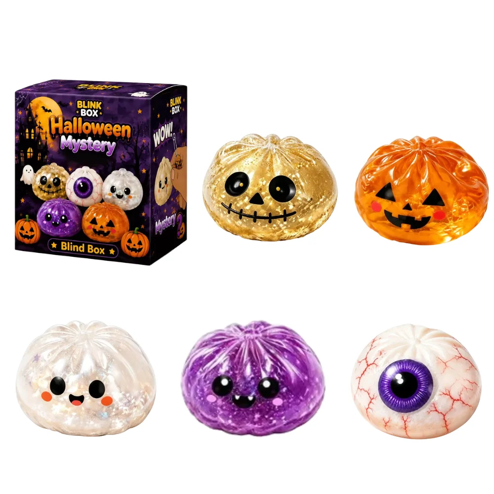 Halloween Simulation Dumpling Pectin Squishy Rebound Soft Squeeze Stress Ball Box Anti-Stress Toy Sensory Blind Box Gift