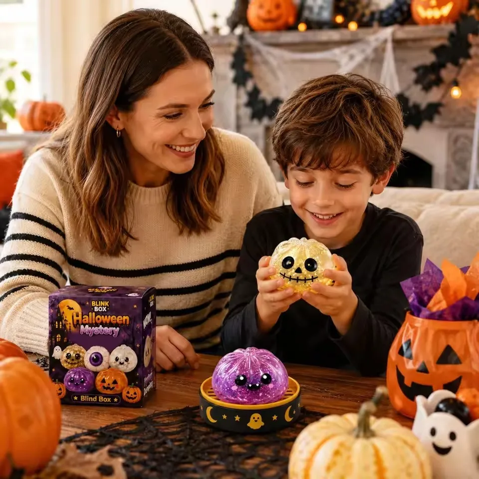 Halloween Simulation Dumpling Pectin Squishy Rebound Soft Squeeze Stress Ball Box Anti-Stress Toy Sensory Blind Box Gift
