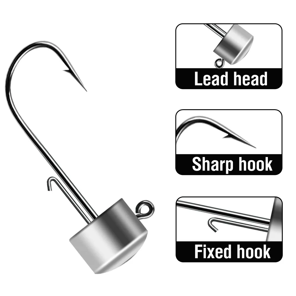 20pcs Ned Rig Jig Heads Fishing Hooks Mushroom Head Hooks 2.5-14g High Carbon Steel Fishing Tackle for Soft Plastic Baits