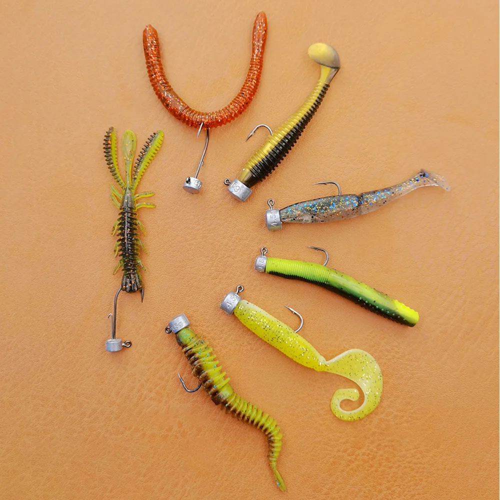 20pcs Ned Rig Jig Heads Fishing Hooks Mushroom Head Hooks 2.5-14g High Carbon Steel Fishing Tackle for Soft Plastic Baits