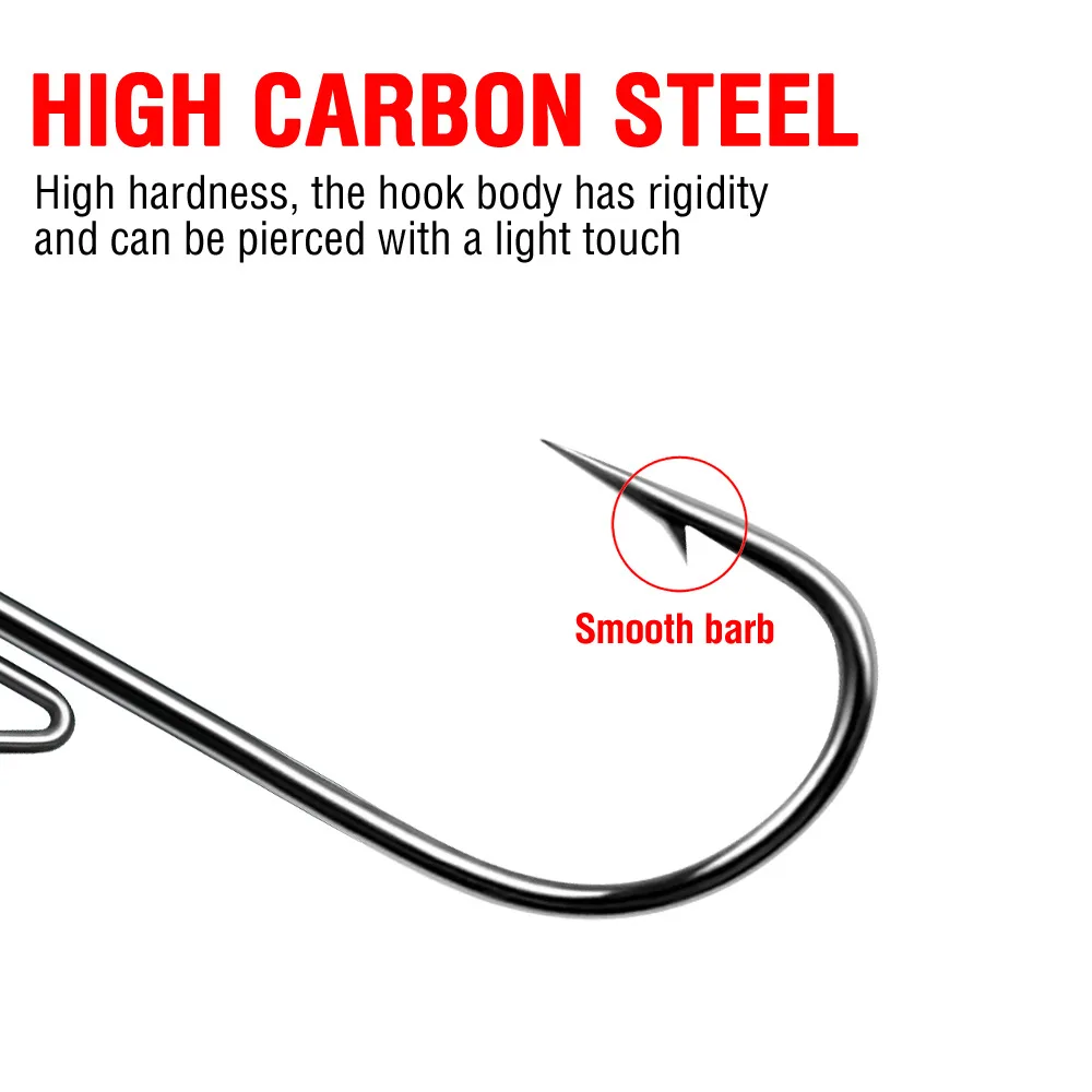 20pcs Ned Rig Jig Heads Fishing Hooks Mushroom Head Hooks 2.5-14g High Carbon Steel Fishing Tackle for Soft Plastic Baits