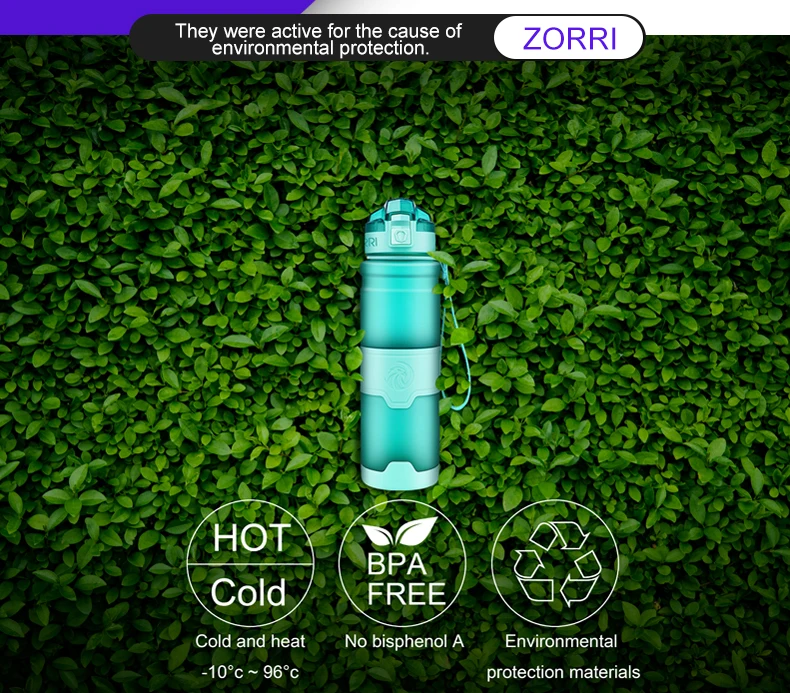 ZORRI Water Bottles Sport BPA Free Portable Leak-proof Gym Outdoor Travel Hiking Bicycle Bottle Water Gourds Garrafas De Agua