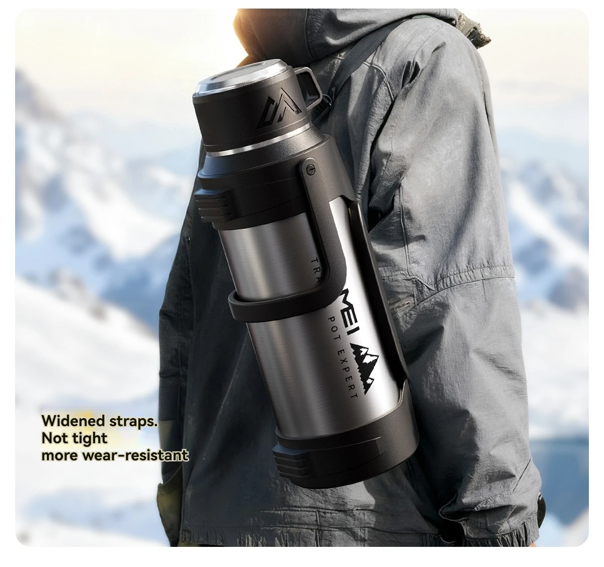 Nrmei Large Capacity Stainless Steel Water Bottle Insulated Vacuum Flask for Outdoor Camping And Adventure Water Preservation