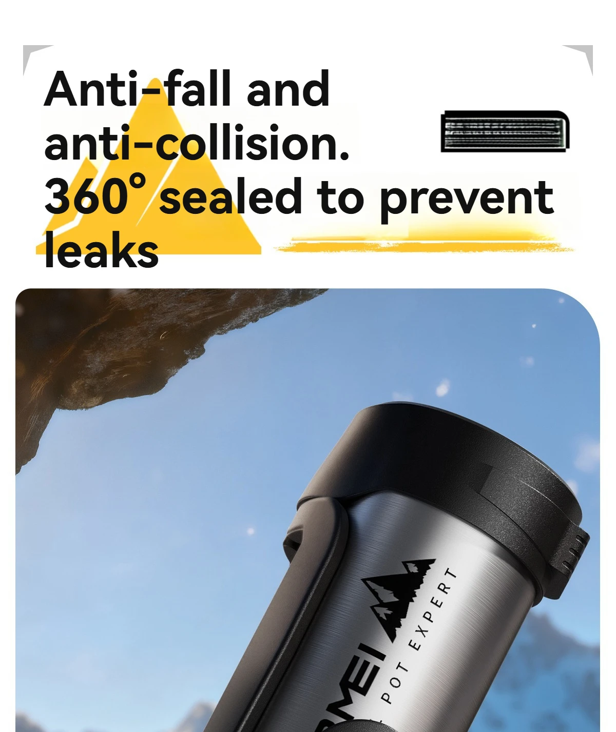Nrmei Large Capacity Stainless Steel Water Bottle Insulated Vacuum Flask for Outdoor Camping And Adventure Water Preservation