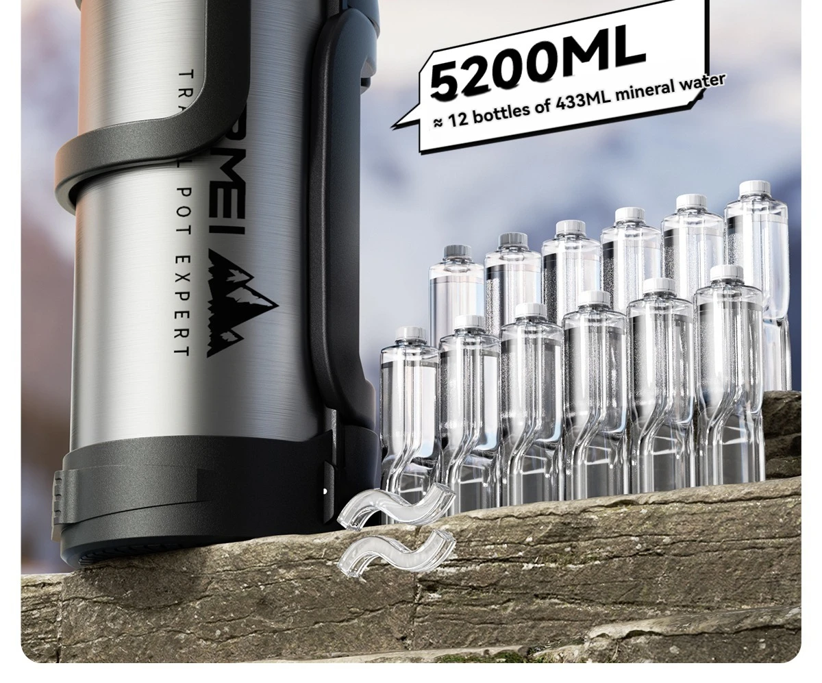 Nrmei Large Capacity Stainless Steel Water Bottle Insulated Vacuum Flask for Outdoor Camping And Adventure Water Preservation