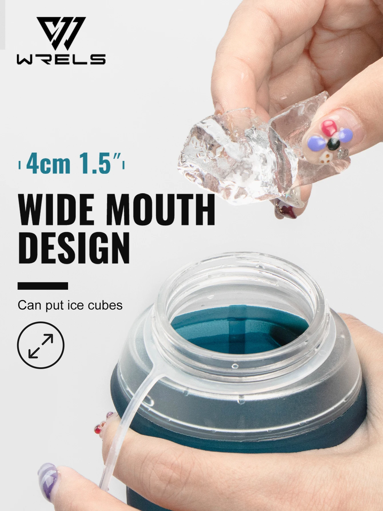 WRELS 500ML TPU Soft Folding Travel Water Bottles BPA-Free Collapsible Sports Flasks Running Hiking Bicycle Fitness Water Bottle