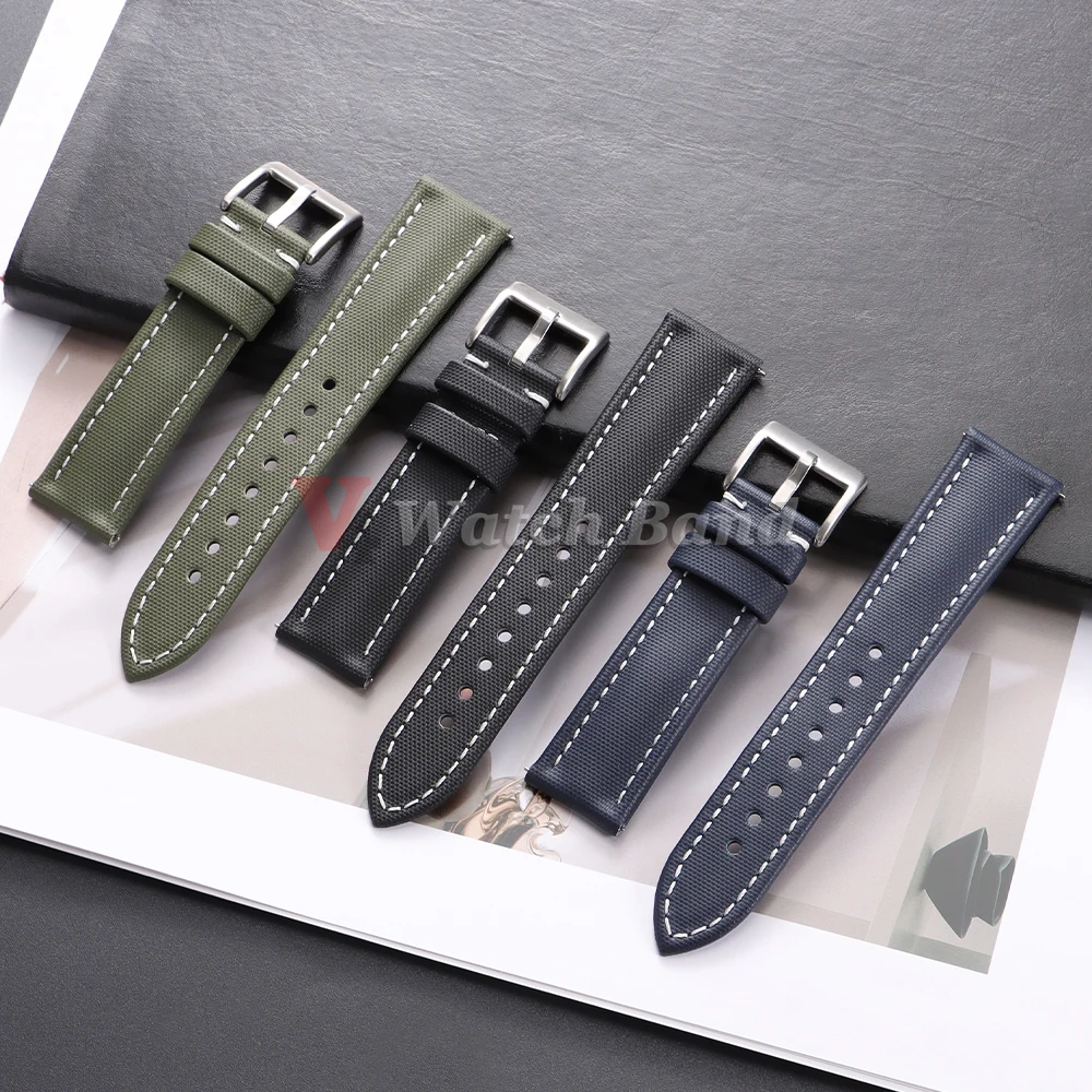 Premium Sailcloth Watch Band for Blancpain Straps Waterproof Canvas Nylon Quick Release Bracelets 18mm 19mm 21mm 20mm 22mm Belt