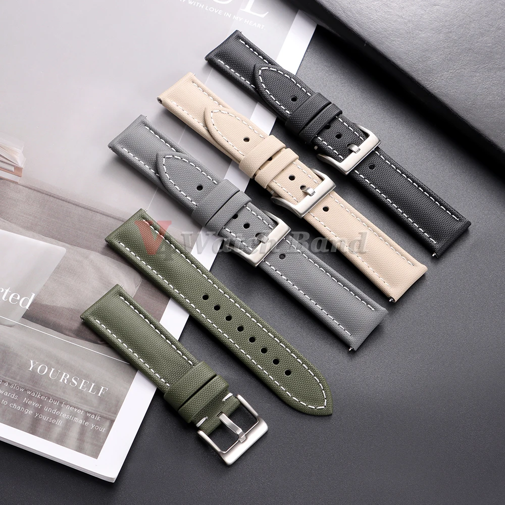 Premium Sailcloth Watch Band for Blancpain Straps Waterproof Canvas Nylon Quick Release Bracelets 18mm 19mm 21mm 20mm 22mm Belt