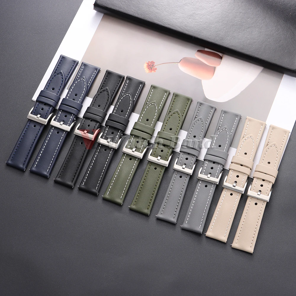 Premium Sailcloth Watch Band for Blancpain Straps Waterproof Canvas Nylon Quick Release Bracelets 18mm 19mm 21mm 20mm 22mm Belt