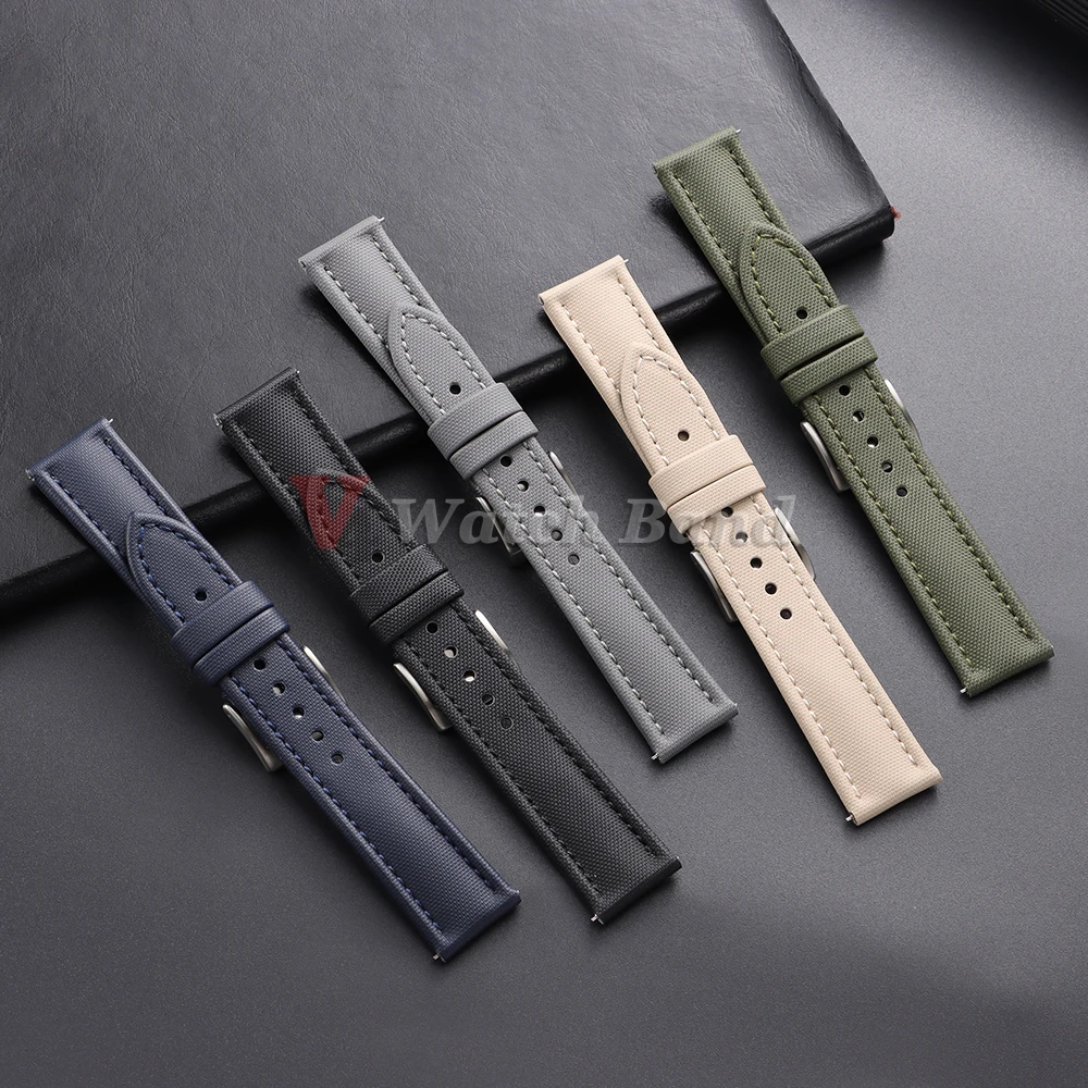 Premium Sailcloth Watch Band for Blancpain Straps Waterproof Canvas Nylon Quick Release Bracelets 18mm 19mm 21mm 20mm 22mm Belt