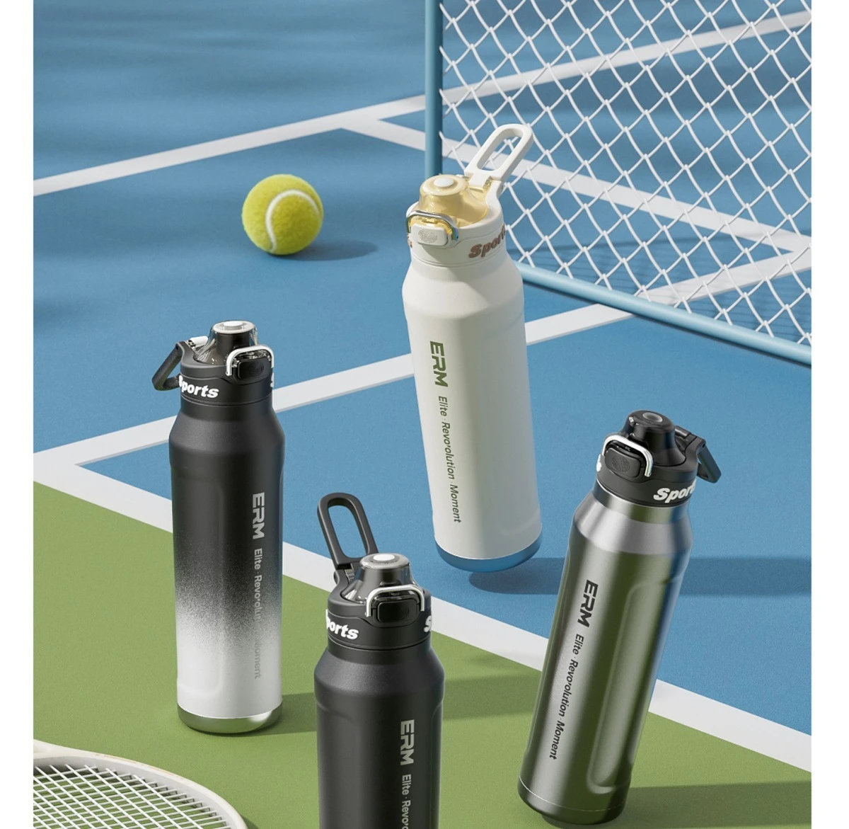 Stainless Steel Water Bottle Cycling Tumble Insulated Cold And Hot Flasks Double Wall Portable With Handle Sports Outdoor Cup