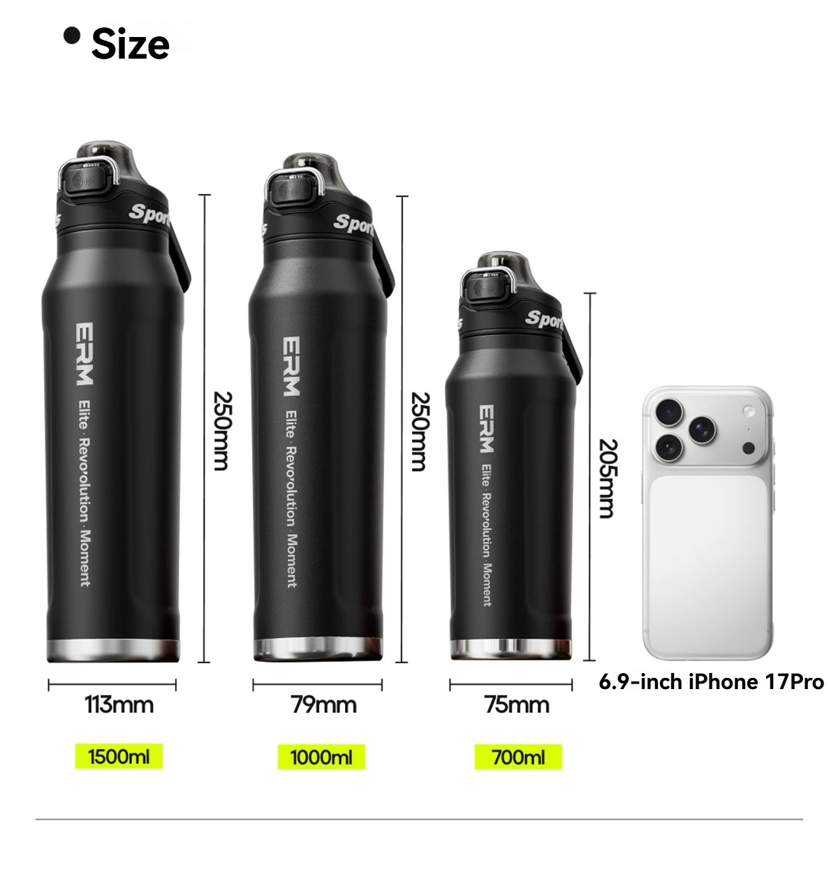 Stainless Steel Water Bottle Cycling Tumble Insulated Cold And Hot Flasks Double Wall Portable With Handle Sports Outdoor Cup