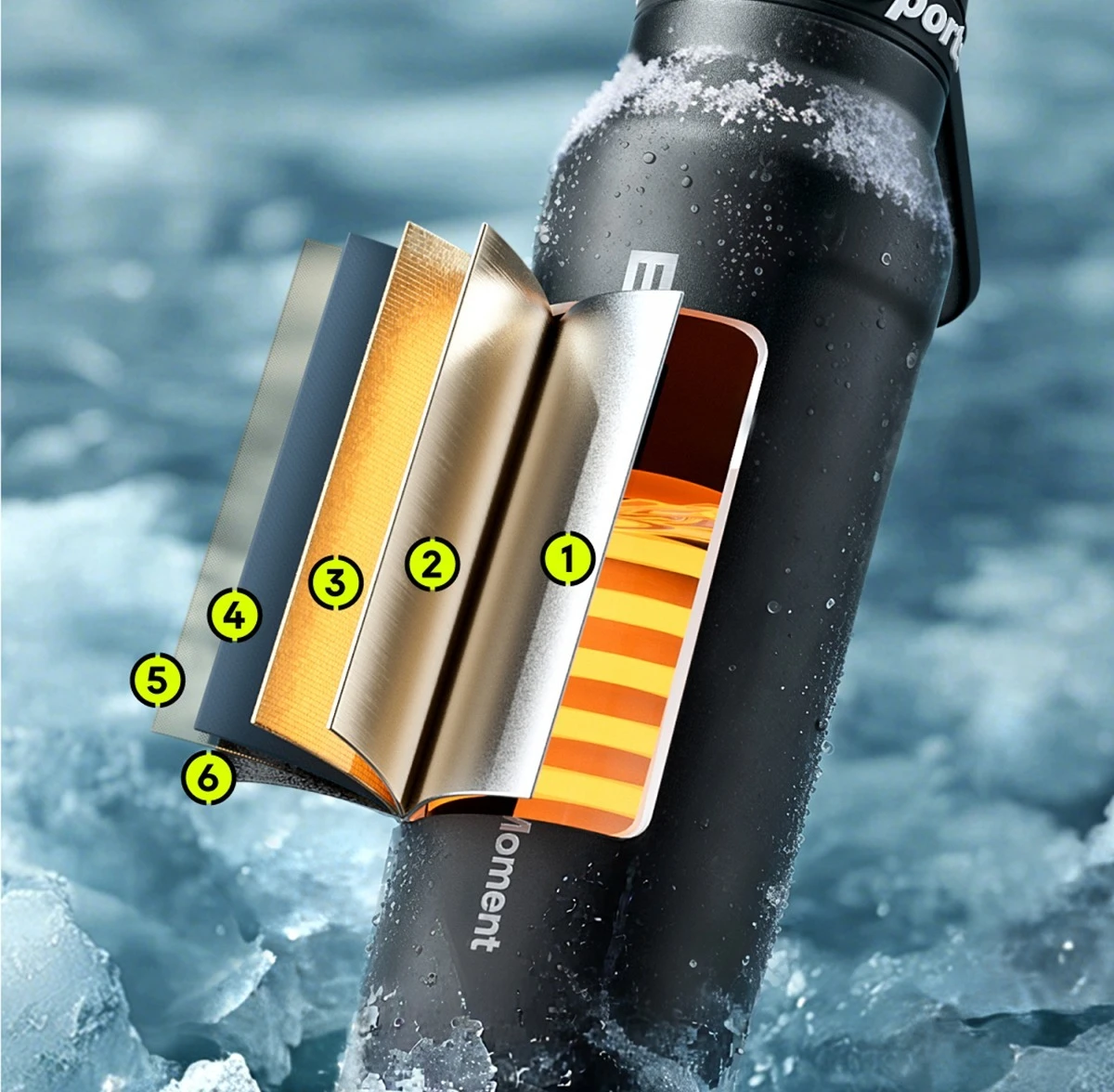 Stainless Steel Water Bottle Cycling Tumble Insulated Cold And Hot Flasks Double Wall Portable With Handle Sports Outdoor Cup
