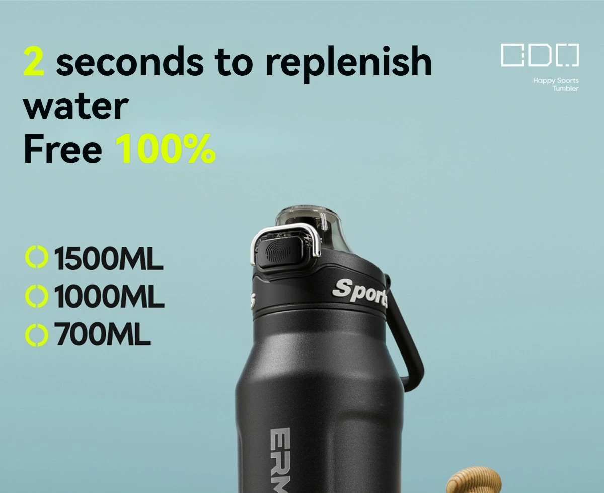 Stainless Steel Water Bottle Cycling Tumble Insulated Cold And Hot Flasks Double Wall Portable With Handle Sports Outdoor Cup