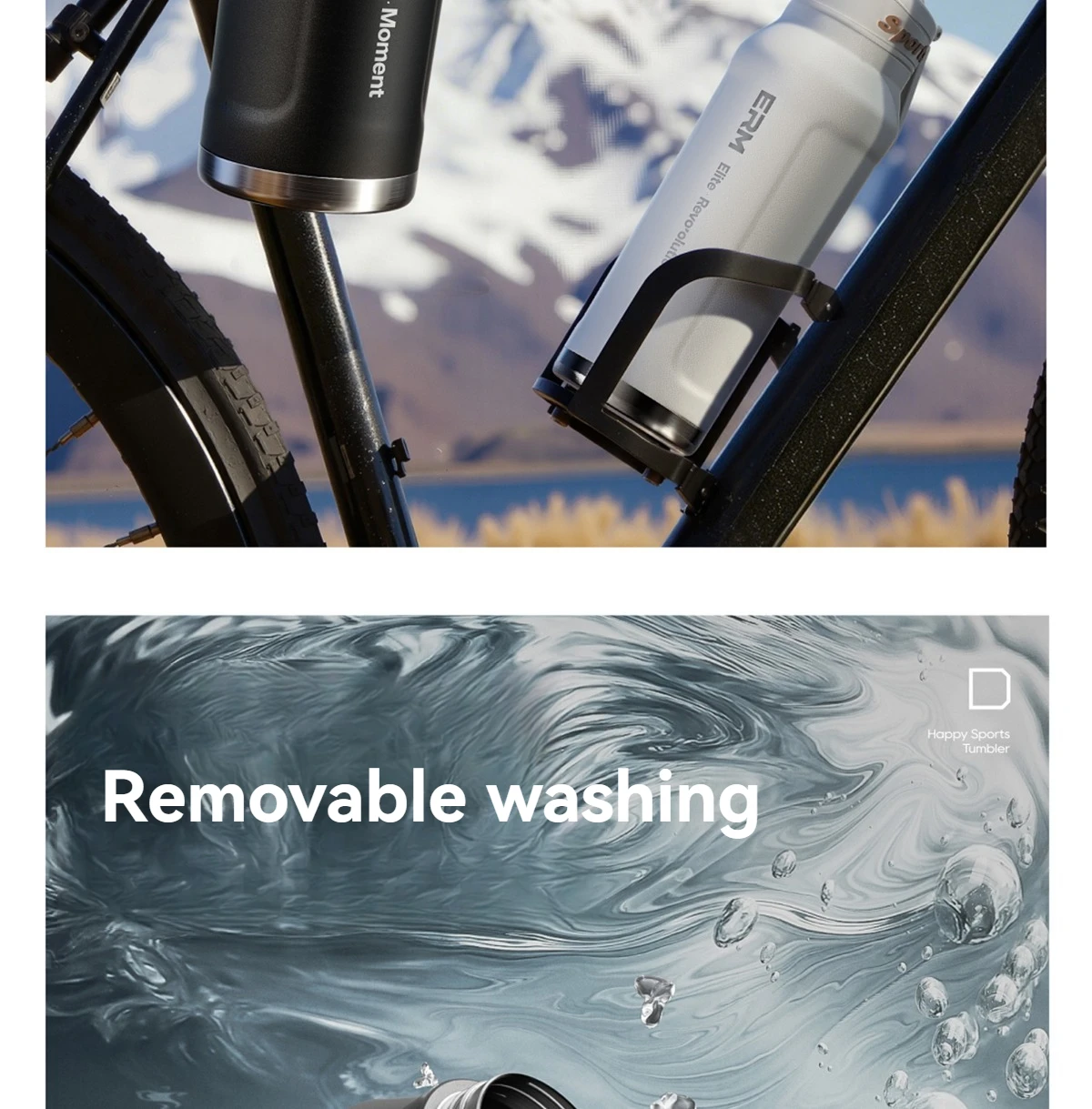 Stainless Steel Water Bottle Cycling Tumble Insulated Cold And Hot Flasks Double Wall Portable With Handle Sports Outdoor Cup
