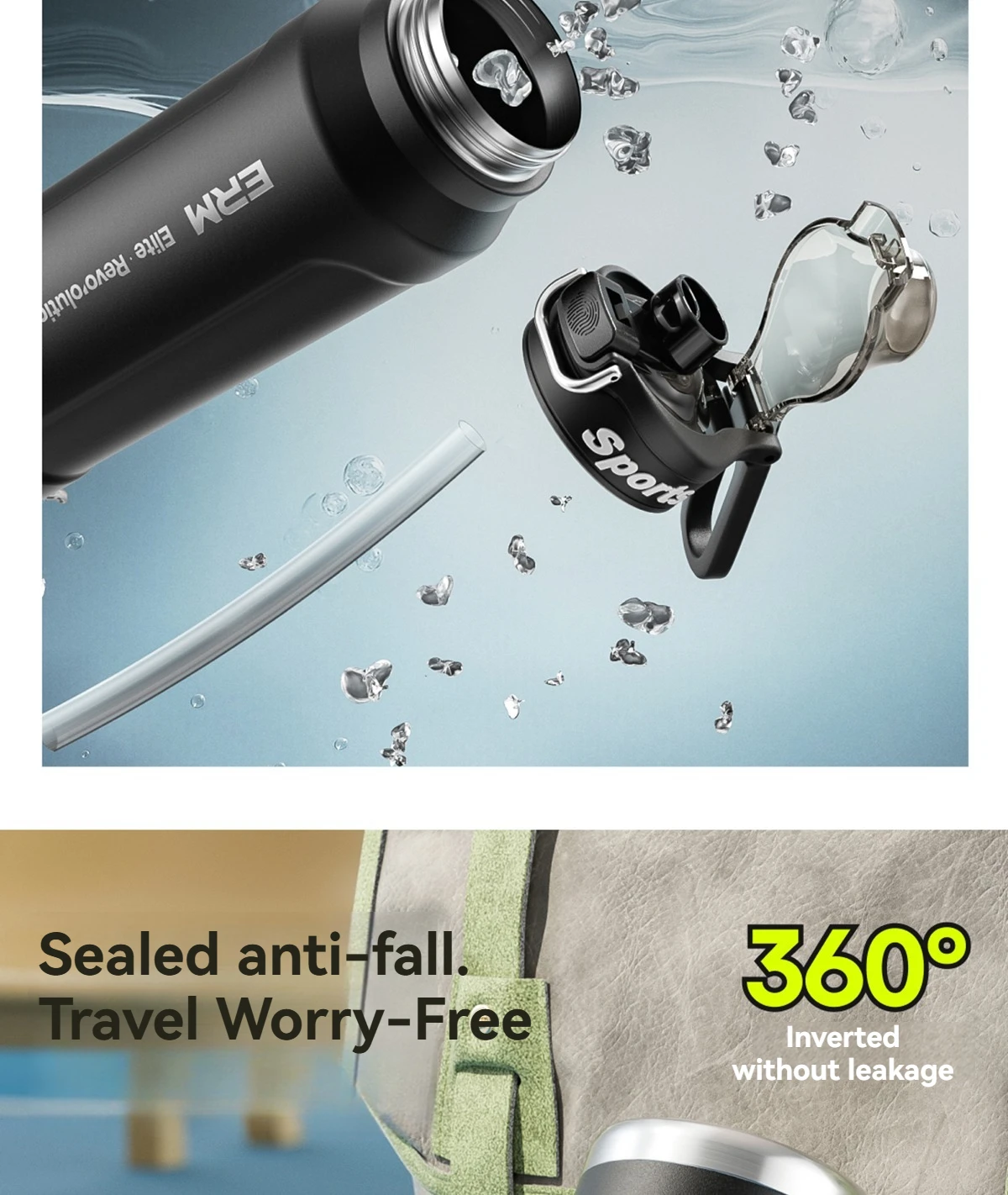Stainless Steel Water Bottle Cycling Tumble Insulated Cold And Hot Flasks Double Wall Portable With Handle Sports Outdoor Cup